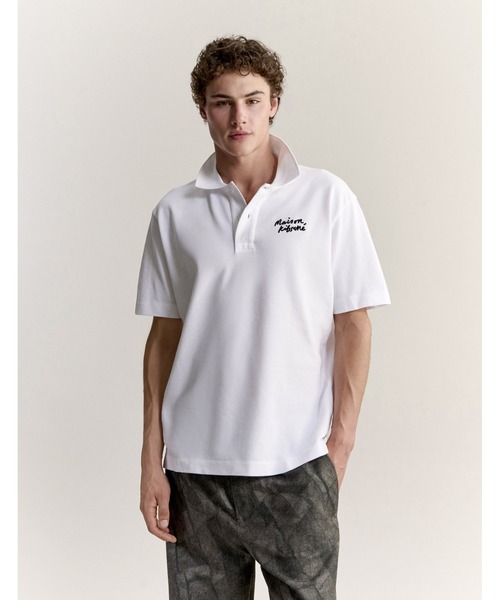 Maison Kitsune(メゾンキツネ)の「MAISON KITSUNE HANDWRITING COMFORT POLO(ポロシャツ・メンズ・ホワイト×ブラック/ブラック×ホワイト/ネイビー・XS/S/M/L/XL)」の7枚目の写真