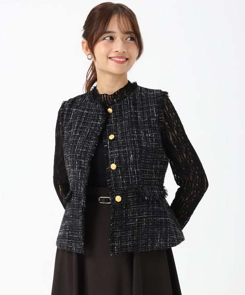 2025秋冬新作 ツイードペプラムジレ