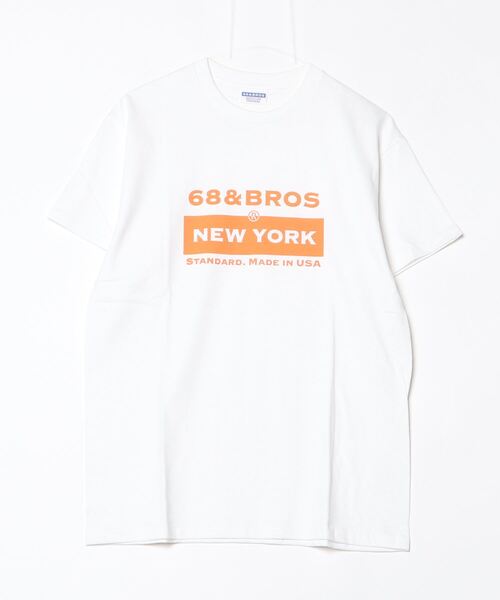 68&brothers（シックスティエイトアンドブラザーズ）の「S/S Print Tee ”PAYDAY”（Tシャツ/カットソー・メンズ・ホワイト×ライム/ホワイト×ブルー/ホワイト系/ホワイト×グレー・X-LARGE/XX-LARGE/LARGE/MEDIUM）」の4枚目の写真