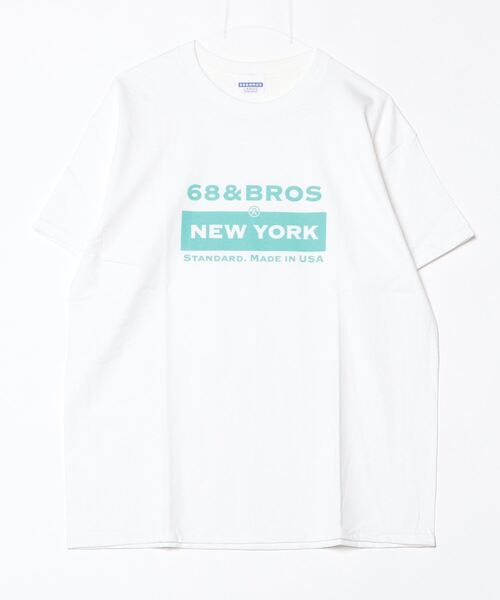 68&brothers（シックスティエイトアンドブラザーズ）の「S/S Print Tee ”PAYDAY”（Tシャツ/カットソー・メンズ・ホワイト×ライム/ホワイト×ブルー/ホワイト系/ホワイト×グレー・X-LARGE/XX-LARGE/LARGE/MEDIUM）」の2枚目の写真