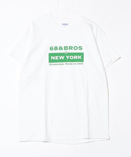68&brothers（シックスティエイトアンドブラザーズ）の「S/S Print Tee ”PAYDAY”（Tシャツ/カットソー・メンズ・ホワイト×ライム/ホワイト×ブルー/ホワイト系/ホワイト×グレー・X-LARGE/XX-LARGE/LARGE/MEDIUM）」の3枚目の写真