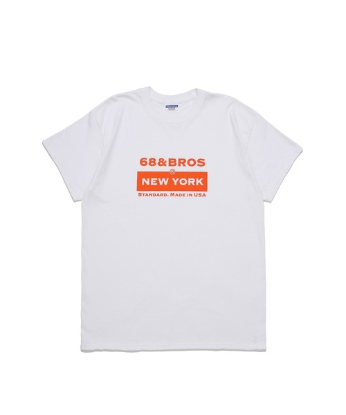 68&brothers(シックスティエイトアンドブラザーズ)の「68&BROTHERS シックスティーエイトアンドブラザーズ / "PD"LOGO S/S Print Tee(Tシャツ/カットソー・メンズ・ホワイト×ライム/ホワイト×ブルー/ホワイト系/ホワイト×グレー・X-LARGE/XX-LARGE/LARGE/MEDIUM)」の4枚目の写真