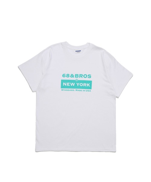 68&brothers(シックスティエイトアンドブラザーズ)の「68&BROTHERS シックスティーエイトアンドブラザーズ / "PD"LOGO S/S Print Tee(Tシャツ/カットソー・メンズ・ホワイト×ライム/ホワイト×ブルー/ホワイト系/ホワイト×グレー・X-LARGE/XX-LARGE/LARGE/MEDIUM)」の2枚目の写真