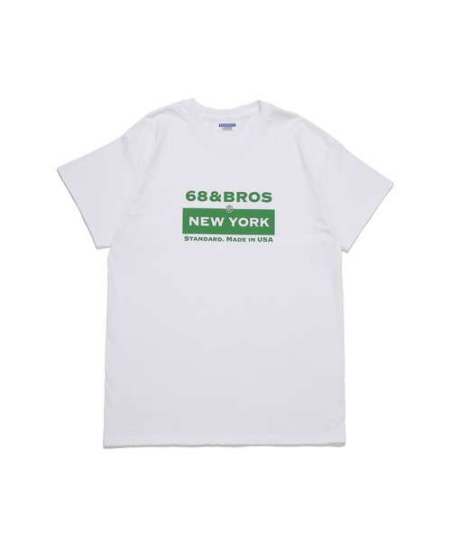 68&brothers(シックスティエイトアンドブラザーズ)の「68&BROTHERS シックスティーエイトアンドブラザーズ / "PD"LOGO S/S Print Tee(Tシャツ/カットソー・メンズ・ホワイト×ライム/ホワイト×ブルー/ホワイト系/ホワイト×グレー・X-LARGE/XX-LARGE/LARGE/MEDIUM)」の3枚目の写真