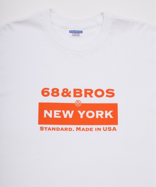 68&brothers(シックスティエイトアンドブラザーズ)の「68&BROTHERS シックスティーエイトアンドブラザーズ / "PD"LOGO S/S Print Tee(Tシャツ/カットソー・メンズ・ホワイト×ライム/ホワイト×ブルー/ホワイト系/ホワイト×グレー・X-LARGE/XX-LARGE/LARGE/MEDIUM)」の7枚目の写真