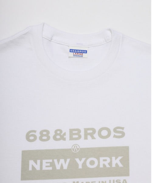68&brothers(シックスティエイトアンドブラザーズ)の「68&BROTHERS シックスティーエイトアンドブラザーズ / "PD"LOGO S/S Print Tee(Tシャツ/カットソー・メンズ・ホワイト×ライム/ホワイト×ブルー/ホワイト系/ホワイト×グレー・X-LARGE/XX-LARGE/LARGE/MEDIUM)」の14枚目の写真