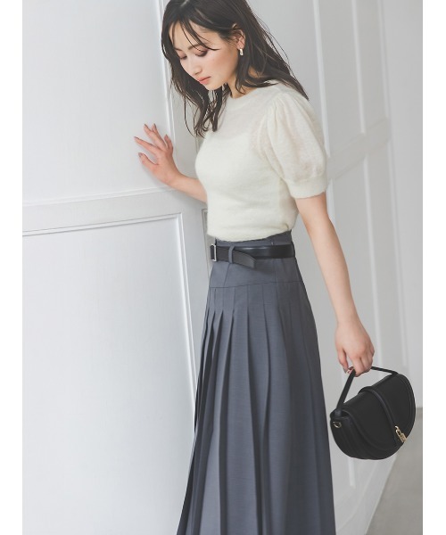 SNIDEL(スナイデル)の「シアーモヘヤパフスリニットプルオーバー(ニット/セーター・レディース・ピンク/アイボリー/ライラック/グレー・F)」の14枚目の写真