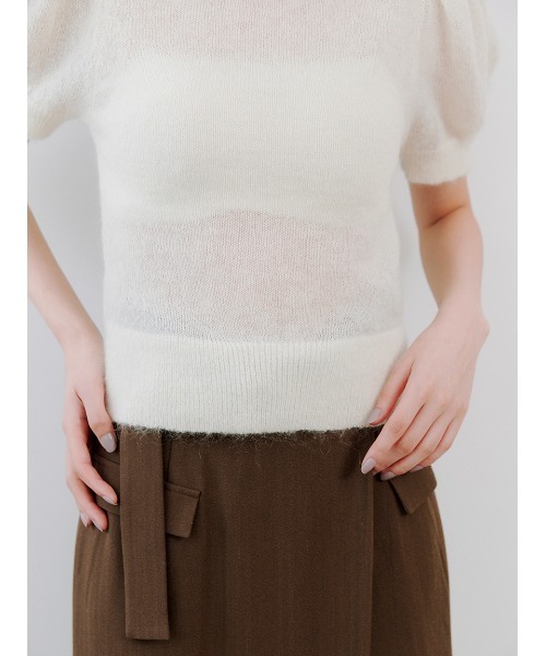 SNIDEL(スナイデル)の「シアーモヘヤパフスリニットプルオーバー(ニット/セーター・レディース・ピンク/アイボリー/ライラック/グレー・F)」の11枚目の写真