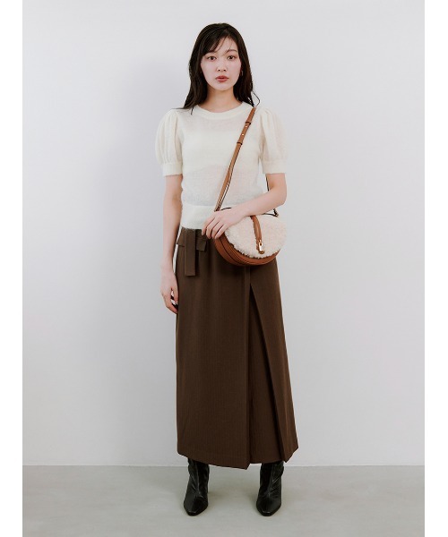 SNIDEL(スナイデル)の「シアーモヘヤパフスリニットプルオーバー(ニット/セーター・レディース・ピンク/アイボリー/ライラック/グレー・F)」の12枚目の写真