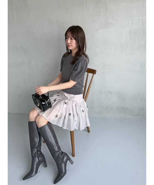 SNIDEL(スナイデル)の「シアーモヘヤパフスリニットプルオーバー(ニット/セーター・レディース・ピンク/アイボリー/ライラック/グレー・F)」の22枚目の写真