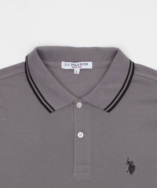 U.S. POLO ASSN.（ユーエスポロアッスン）の「∴WEGO/【大人気アイテムが26春夏も再入荷★】U.S. POLO ASSN.別注ラインポロシャツ(長袖)（ポロシャツ・レディース・アイボリー/コーラル/ネイビー/グレー/ブラック/ブラウン・LARGE/MEDIUM/SMALL）」の14枚目の写真