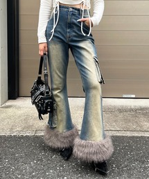 SPIRALGIRL | ファーデニムパンツ(デニムパンツ)