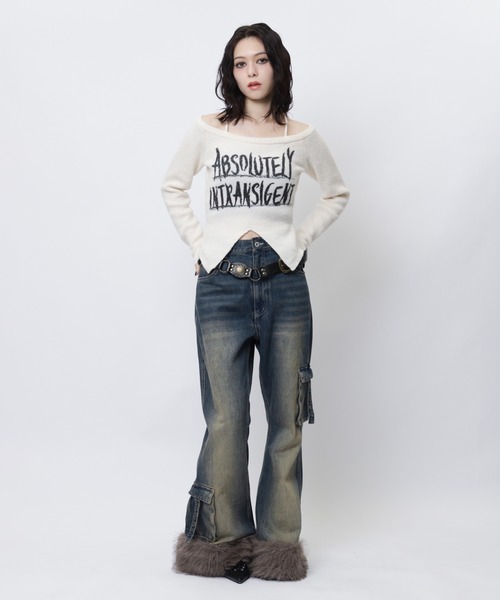 SPIRALGIRL(スパイラルガール)の「ファーデニムパンツ(デニムパンツ・レディース・ブルー/ブラック・MEDIUM/SMALL)」の12枚目の写真