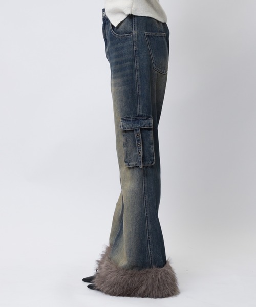 SPIRALGIRL(スパイラルガール)の「ファーデニムパンツ(デニムパンツ・レディース・ブルー/ブラック・MEDIUM/SMALL)」の15枚目の写真