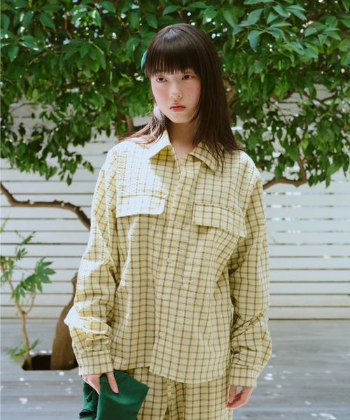 common gull products.（コモンガルプロダクツ）の「お休みと行ってきますのパジャマシャツ、秋（シャツ/ブラウス・レディース・ブルー系/イエロー系・LARGE/MEDIUM/SMALL）」の3枚目の写真