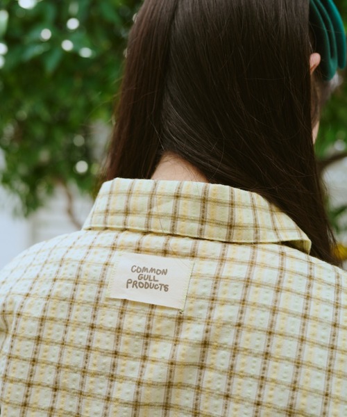 common gull products.（コモンガルプロダクツ）の「お休みと行ってきますのパジャマシャツ、秋（シャツ/ブラウス・レディース・ブルー系/イエロー系・LARGE/MEDIUM/SMALL）」の8枚目の写真