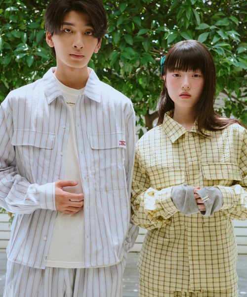 common gull products.（コモンガルプロダクツ）の「お休みと行ってきますのパジャマシャツ、秋（シャツ/ブラウス・レディース・ブルー系/イエロー系・LARGE/MEDIUM/SMALL）」の10枚目の写真