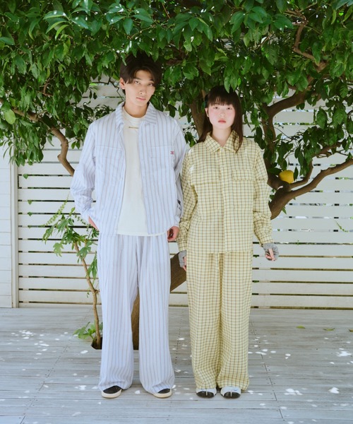 common gull products.（コモンガルプロダクツ）の「お休みと行ってきますのパジャマシャツ、秋（シャツ/ブラウス・レディース・ブルー系/イエロー系・LARGE/MEDIUM/SMALL）」の13枚目の写真