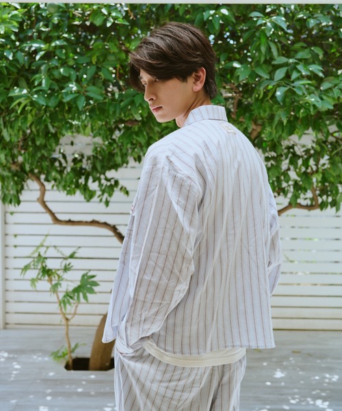 common gull products.（コモンガルプロダクツ）の「お休みと行ってきますのパジャマシャツ、秋（シャツ/ブラウス・レディース・ブルー系/イエロー系・LARGE/MEDIUM/SMALL）」の20枚目の写真