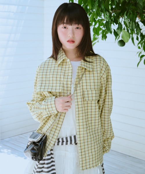 common gull products.（コモンガルプロダクツ）の「お休みと行ってきますのパジャマシャツ、秋（シャツ/ブラウス・レディース・ブルー系/イエロー系・LARGE/MEDIUM/SMALL）」の5枚目の写真