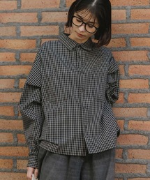 SUGGESTION | SUGGESTION/サジェッション 小格子CK チェックショート丈シャツ(シャツ/ブラウス)