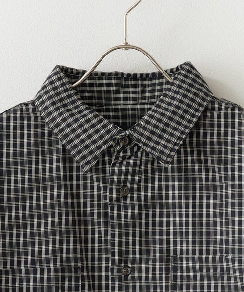 SUGGESTION（サジェッション）の「SUGGESTION/サジェッション 小格子CK チェックショート丈シャツ（シャツ/ブラウス・メンズ・ベージュ/ブラウン/ブラック・M/L）」の4枚目の写真