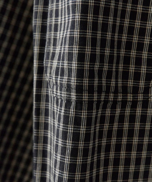 SUGGESTION（サジェッション）の「SUGGESTION/サジェッション 小格子CK チェックショート丈シャツ（シャツ/ブラウス・メンズ・ベージュ/ブラウン/ブラック・M/L）」の8枚目の写真