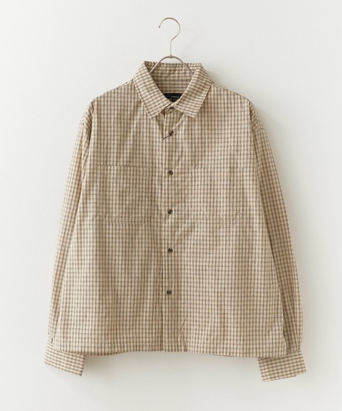 SUGGESTION（サジェッション）の「SUGGESTION/サジェッション 小格子CK チェックショート丈シャツ（シャツ/ブラウス・メンズ・ベージュ/ブラウン/ブラック・M/L）」の9枚目の写真