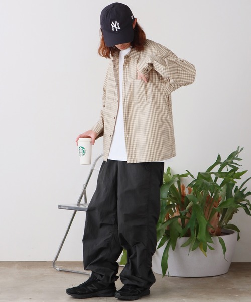 SUGGESTION（サジェッション）の「SUGGESTION/サジェッション 小格子CK チェックショート丈シャツ（シャツ/ブラウス・メンズ・ベージュ/ブラウン/ブラック・M/L）」の14枚目の写真