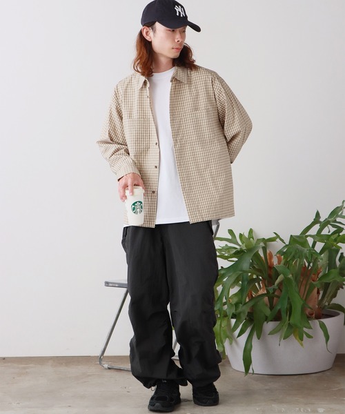 SUGGESTION（サジェッション）の「SUGGESTION/サジェッション 小格子CK チェックショート丈シャツ（シャツ/ブラウス・メンズ・ベージュ/ブラウン/ブラック・M/L）」の13枚目の写真