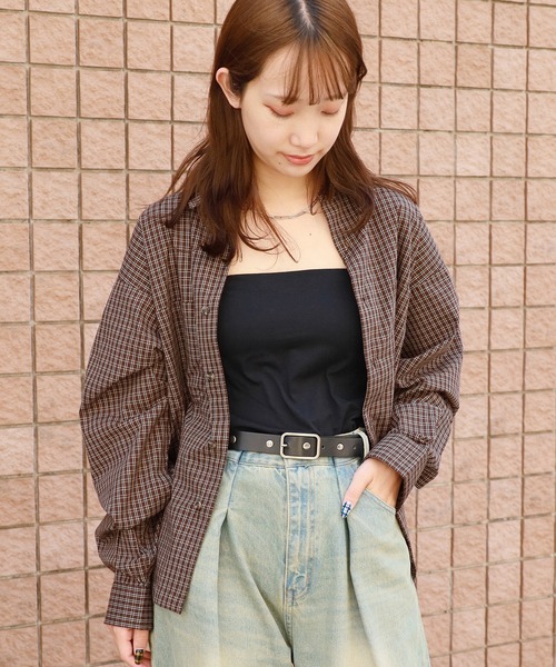 SUGGESTION（サジェッション）の「SUGGESTION/サジェッション 小格子CK チェックショート丈シャツ（シャツ/ブラウス・メンズ・ベージュ/ブラウン/ブラック・M/L）」の19枚目の写真