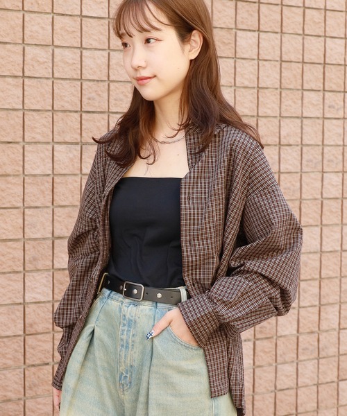 SUGGESTION（サジェッション）の「SUGGESTION/サジェッション 小格子CK チェックショート丈シャツ（シャツ/ブラウス・メンズ・ベージュ/ブラウン/ブラック・M/L）」の20枚目の写真