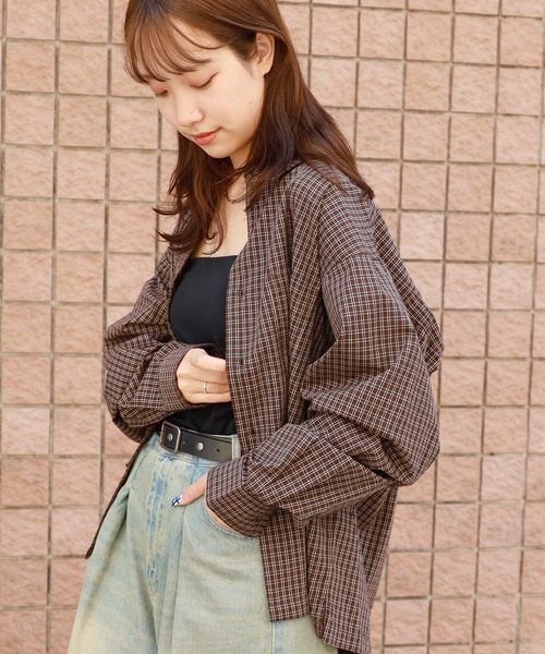 SUGGESTION（サジェッション）の「SUGGESTION/サジェッション 小格子CK チェックショート丈シャツ（シャツ/ブラウス・メンズ・ベージュ/ブラウン/ブラック・M/L）」の21枚目の写真