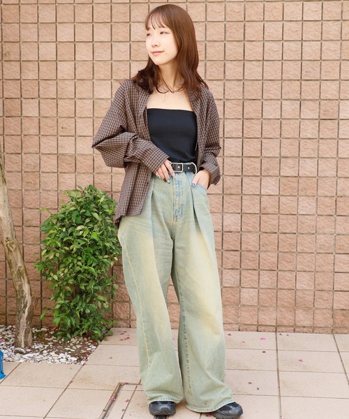 SUGGESTION（サジェッション）の「SUGGESTION/サジェッション 小格子CK チェックショート丈シャツ（シャツ/ブラウス・メンズ・ベージュ/ブラウン/ブラック・M/L）」の22枚目の写真