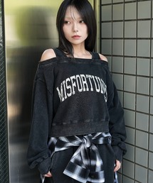 WEGO/【26年春夏新作】ドッキングオフショルショートスウェット