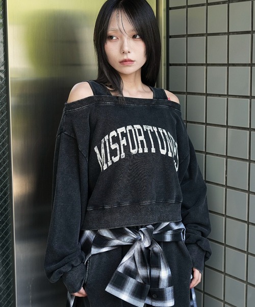 WEGO(ウィゴー)の「WEGO/【26年春夏新作】ドッキングオフショルショートスウェット(スウェット・レディース・その他2/その他1/その他3/その他4・FREE)」の3枚目の写真