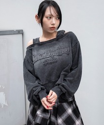WEGO/【26年春夏新作】ドッキングオフショルショートスウェット