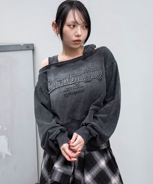 WEGO(ウィゴー)の「WEGO/【26年春夏新作】ドッキングオフショルショートスウェット(スウェット・レディース・その他2/その他1/その他3/その他4・FREE)」の4枚目の写真