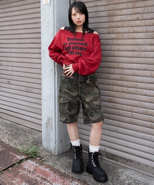 WEGO(ウィゴー)の「WEGO/【26年春夏新作】ドッキングオフショルショートスウェット(スウェット・レディース・その他2/その他1/その他3/その他4・FREE)」の5枚目の写真