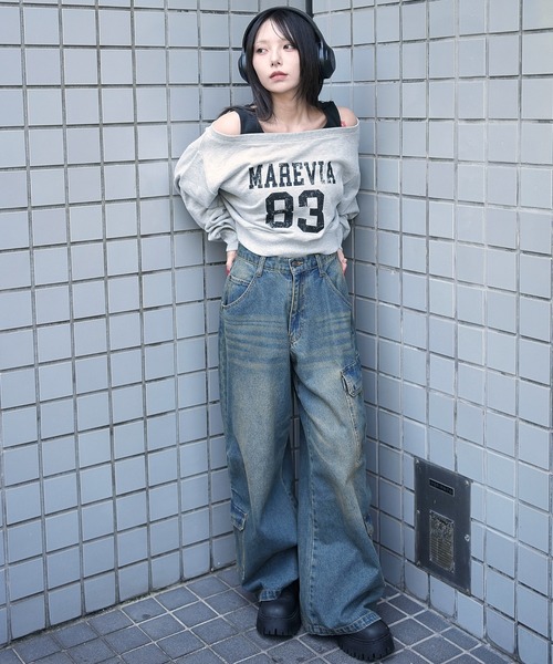 WEGO(ウィゴー)の「WEGO/【26年春夏新作】ドッキングオフショルショートスウェット(スウェット・レディース・その他2/その他1/その他3/その他4・FREE)」の6枚目の写真