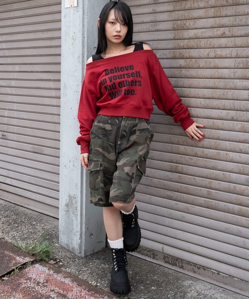 WEGO(ウィゴー)の「WEGO/【26年春夏新作】ドッキングオフショルショートスウェット(スウェット・レディース・その他2/その他1/その他3/その他4・FREE)」の15枚目の写真