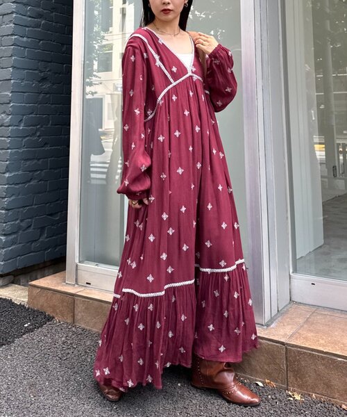 セール】indiaエンブロイダリー刺繍ワンピ（ワンピース）｜CIAOPANIC