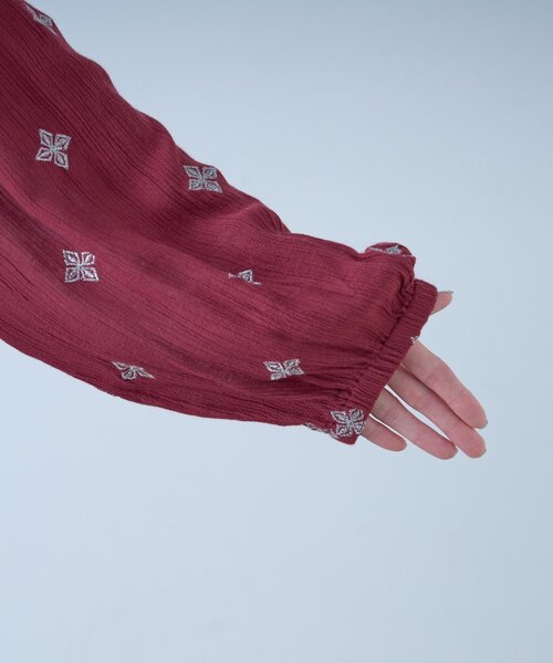 CIAOPANIC TYPY(チャオパニックティピー)の「indiaエンブロイダリー刺繍ワンピ(ワンピース・レディース・ブラック/ボルドー・ONE SIZE)」の22枚目の写真