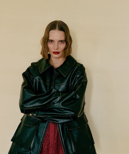 mysty woman（ミスティウーマン）の「アソートジップブルゾン　592567（ブルゾン・レディース・ブラック/キャメル・FREE）」の5枚目の写真