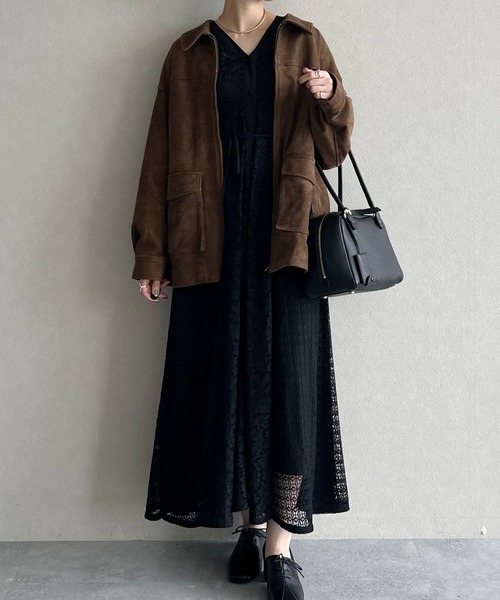 mysty woman（ミスティウーマン）の「アソートジップブルゾン　592567（ブルゾン・レディース・ブラック/キャメル・FREE）」の16枚目の写真