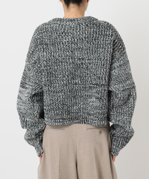 CITYSHOP(シティーショップ)の「AZE BULKY ZIP カーディガン:ニット(ニット/セーター・レディース・ブラック/パープル・FREE)」の15枚目の写真