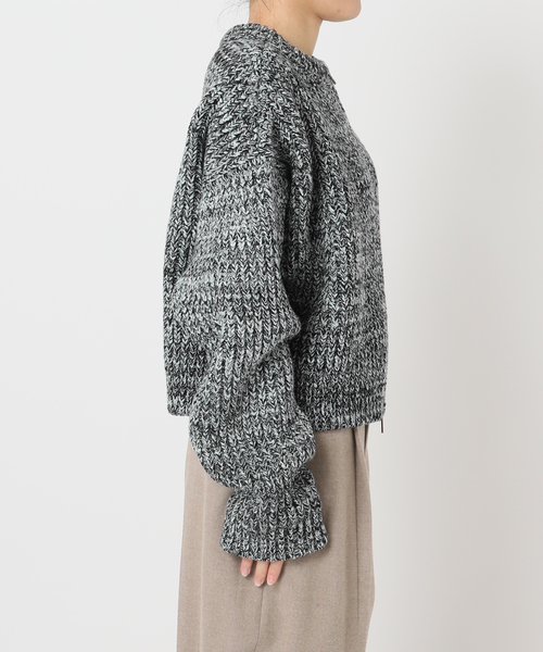 CITYSHOP(シティーショップ)の「AZE BULKY ZIP カーディガン:ニット(ニット/セーター・レディース・ブラック/パープル・FREE)」の16枚目の写真