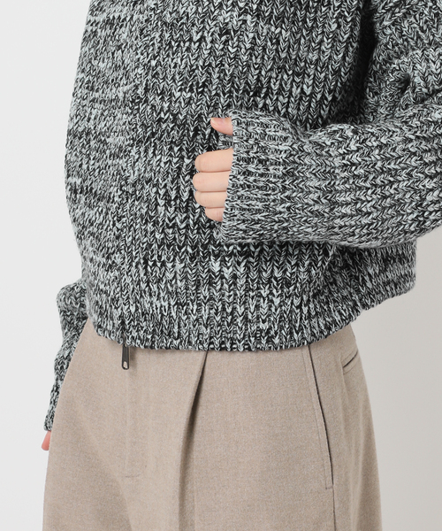 CITYSHOP(シティーショップ)の「AZE BULKY ZIP カーディガン:ニット(ニット/セーター・レディース・ブラック/パープル・FREE)」の18枚目の写真