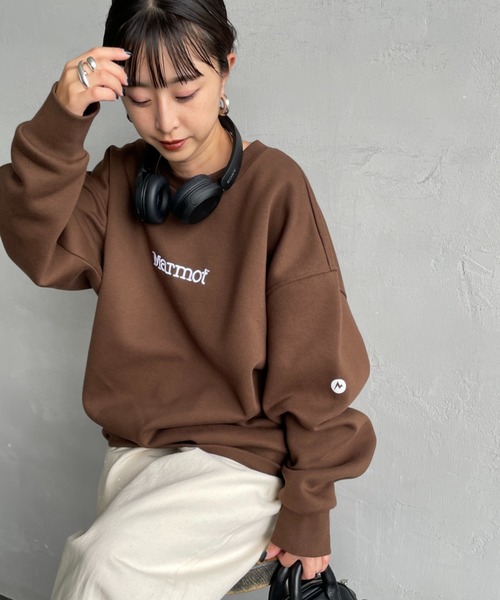 Marmot/マーモット] 別注 ブランド刺繍ロゴ クルーネックスウェット