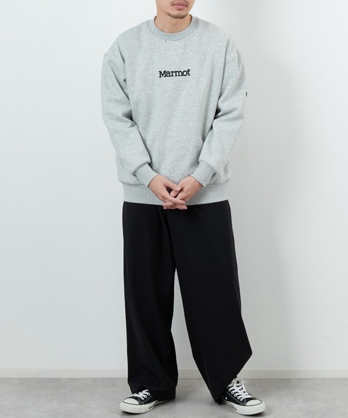 Marmot/マーモット] 別注 ブランド刺繍ロゴ クルーネックスウェット